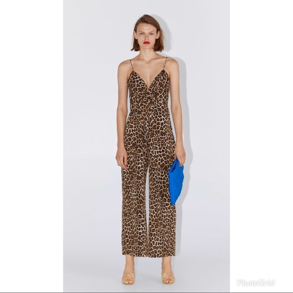 animal print jumpsuit zara